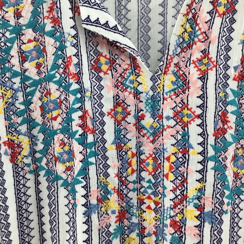 Savanna Jane Striped Embroidered Blouse - Blue and White - Picture 3 of 7